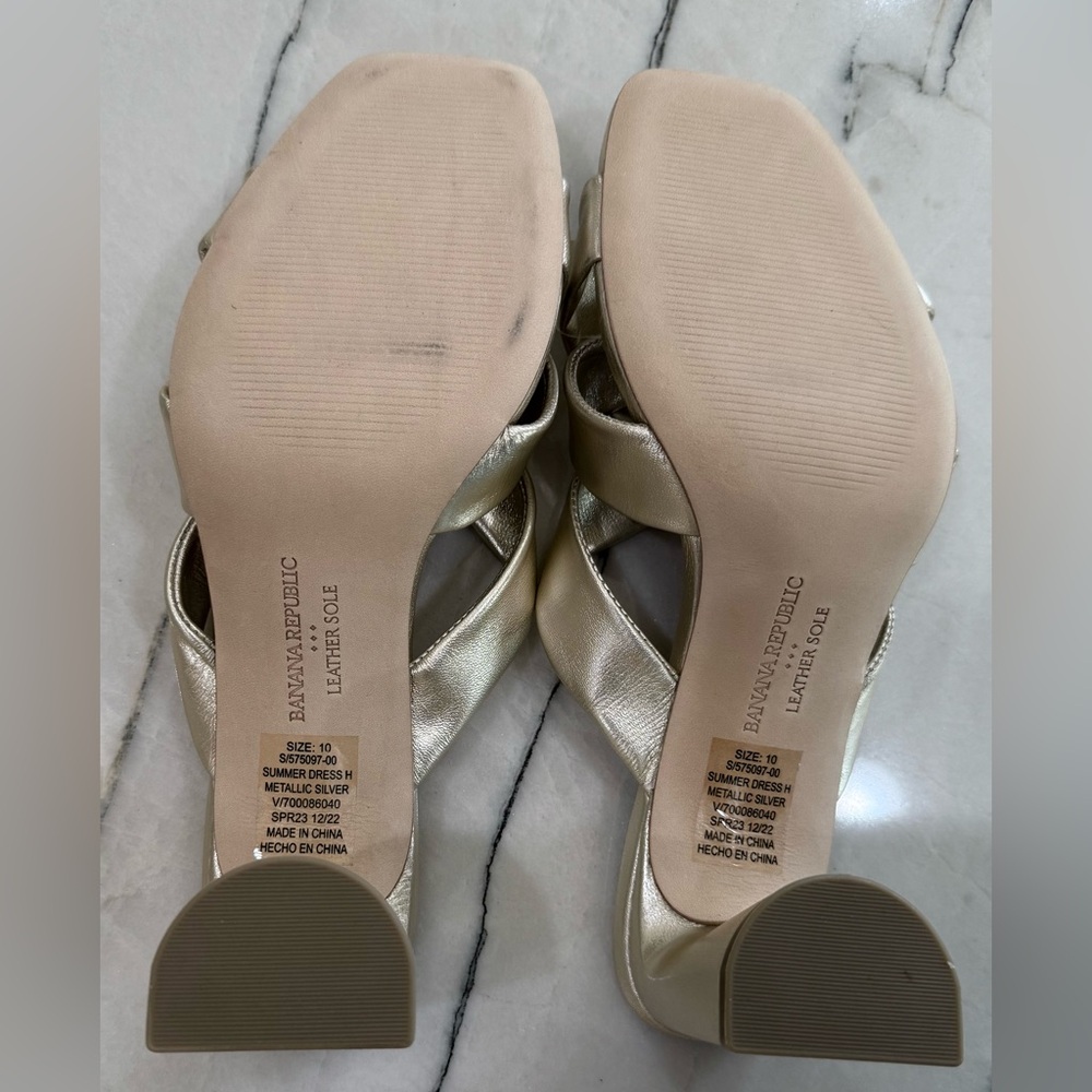 Banana Republic Metallic Heels - size 10 - Picture 7 of 8
